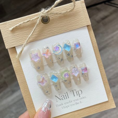 Handmade Dream Ice Rhinestone Nail Tips - Image 4