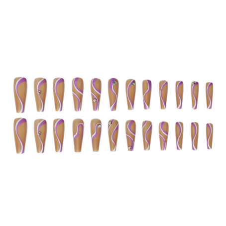 Ultra-long Flat Trapezoidal Line Diamond-embedded Nail Tip - Image 7