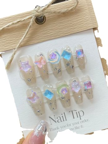 Handmade Dream Ice Rhinestone Nail Tips