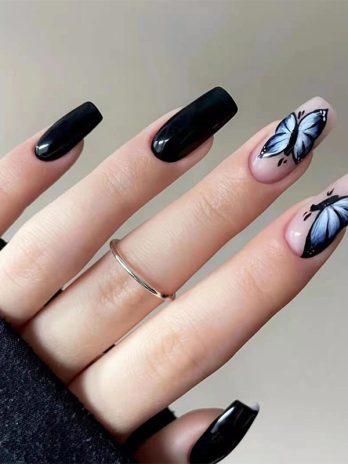Mysterious Black Butterfly Nail Stickers