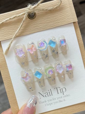 Handmade Dream Ice Rhinestone Nail Tips